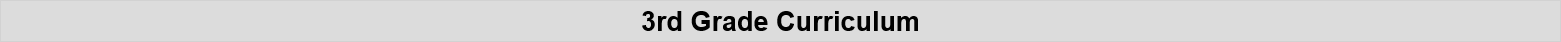 3rd Grade Curriculum