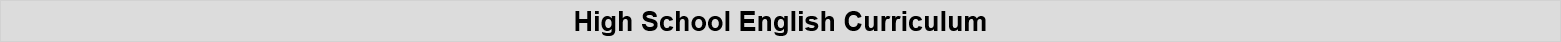 High School English Curriculum